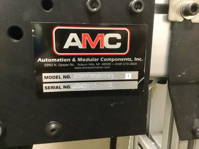 Used  AMC M0203806R060 Chain Conveyor 5' Long 6" Wide 230/460VAC 1.25ft/sec