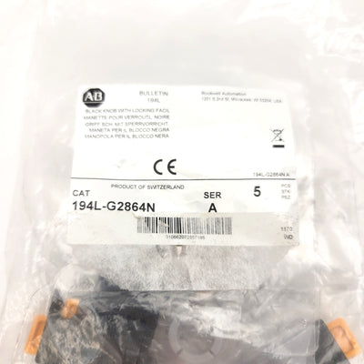 New Pack Of 5 Allen Bradley 194L-G2864N Locking Black Load Disconnect Handles