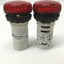 Used Lot of 2 Allen Bradley 800FD-P4N3 Red LED Pilot Indicator Light 24V AC/DC, 22mm
