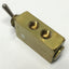Used Clippard MJTV-5 Brass Toggle Switch Control Valve, 4-Way, 150psi, 1/8" NPT Ports