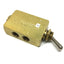 Used Clippard MJTV-5 Brass Toggle Switch Control Valve, 4-Way, 150psi, 1/8" NPT Ports