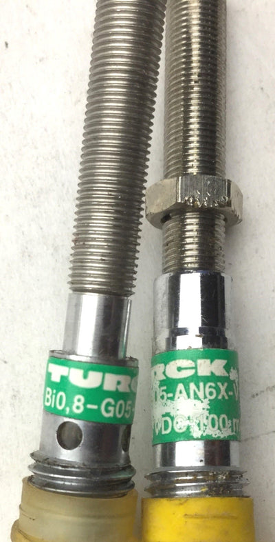 Used Lot of 2 Turck Bi0,8-G05-AN6X-V1331 Proximity Switch, NPN, 10-30VDC, 90 Degrees