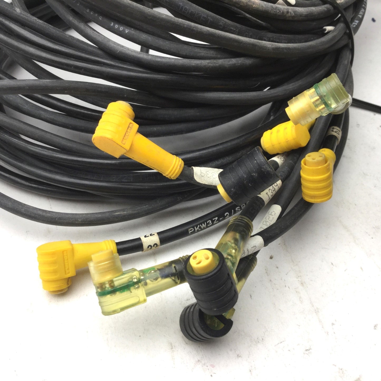 Used Lot of 15 Turck 7x Straight, 8x 90° Cordset, Picofast, M8 3-Pin *Varied Length