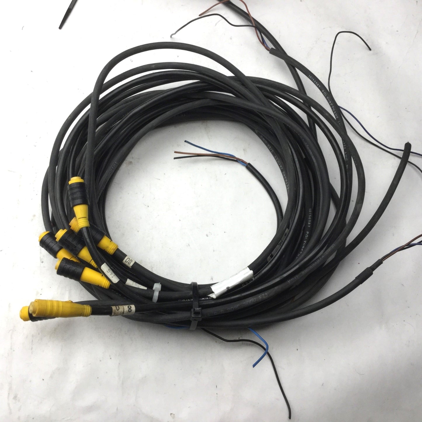 Used Lot of 15 Turck 7x Straight, 8x 90° Cordset, Picofast, M8 3-Pin *Varied Length