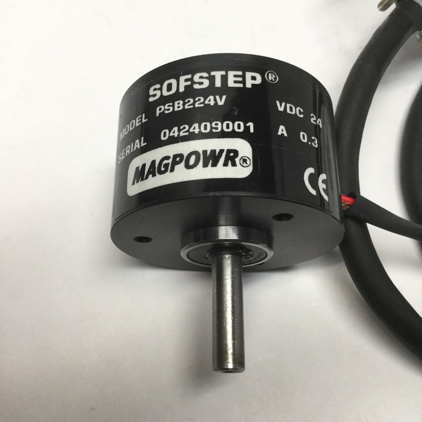 Used MagPowr PSB224V Sofstep Magnetic Particle Brake 24VDC, 2lb-in, Ø1/4" Shaft