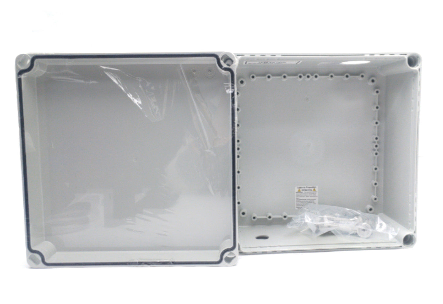 Used FIBOX UL PC 2828 13 G Plastic Electrical Enclosure, 10.9 x 10.9 x 5.1", *Holes*