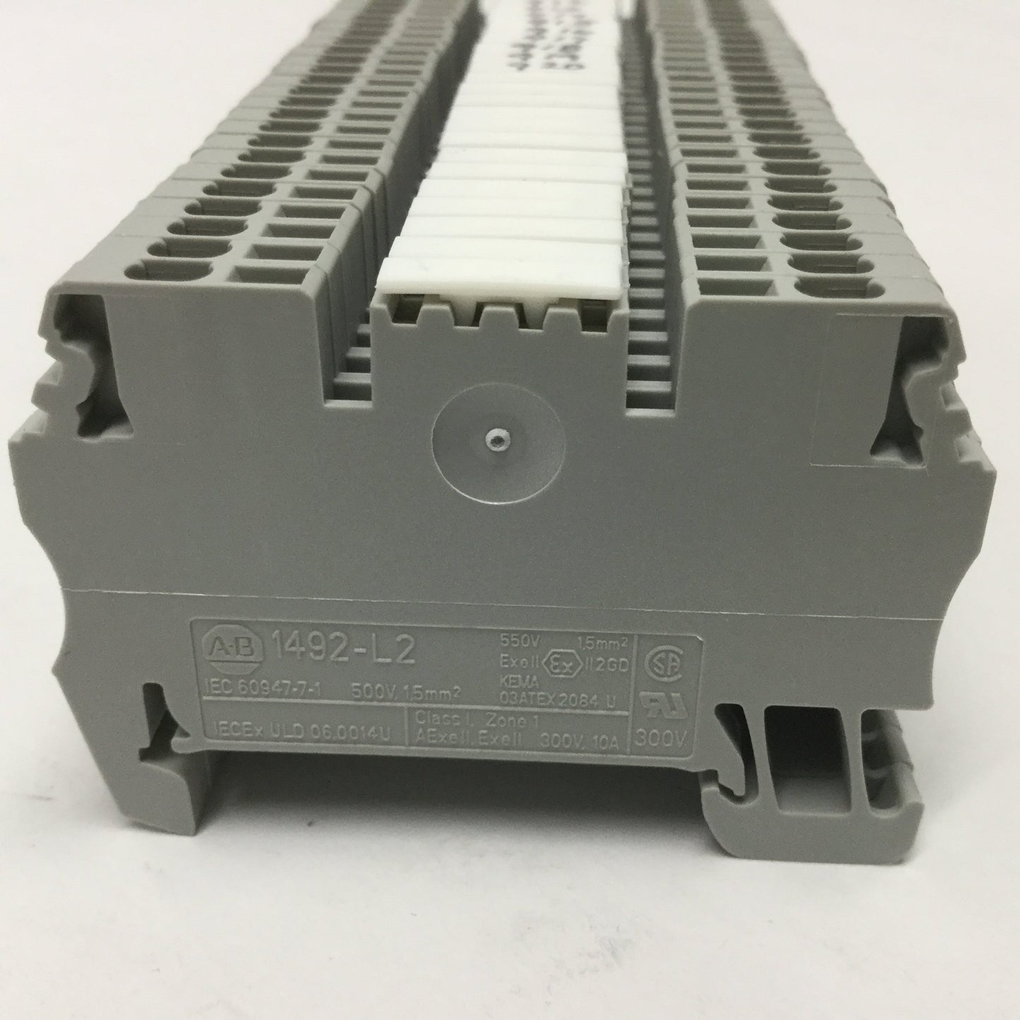 Used Lot of 30 Allen-Bradley 1492-L2 Spring Clamp Feed-Thru Terminal Blocks, 300V 15A
