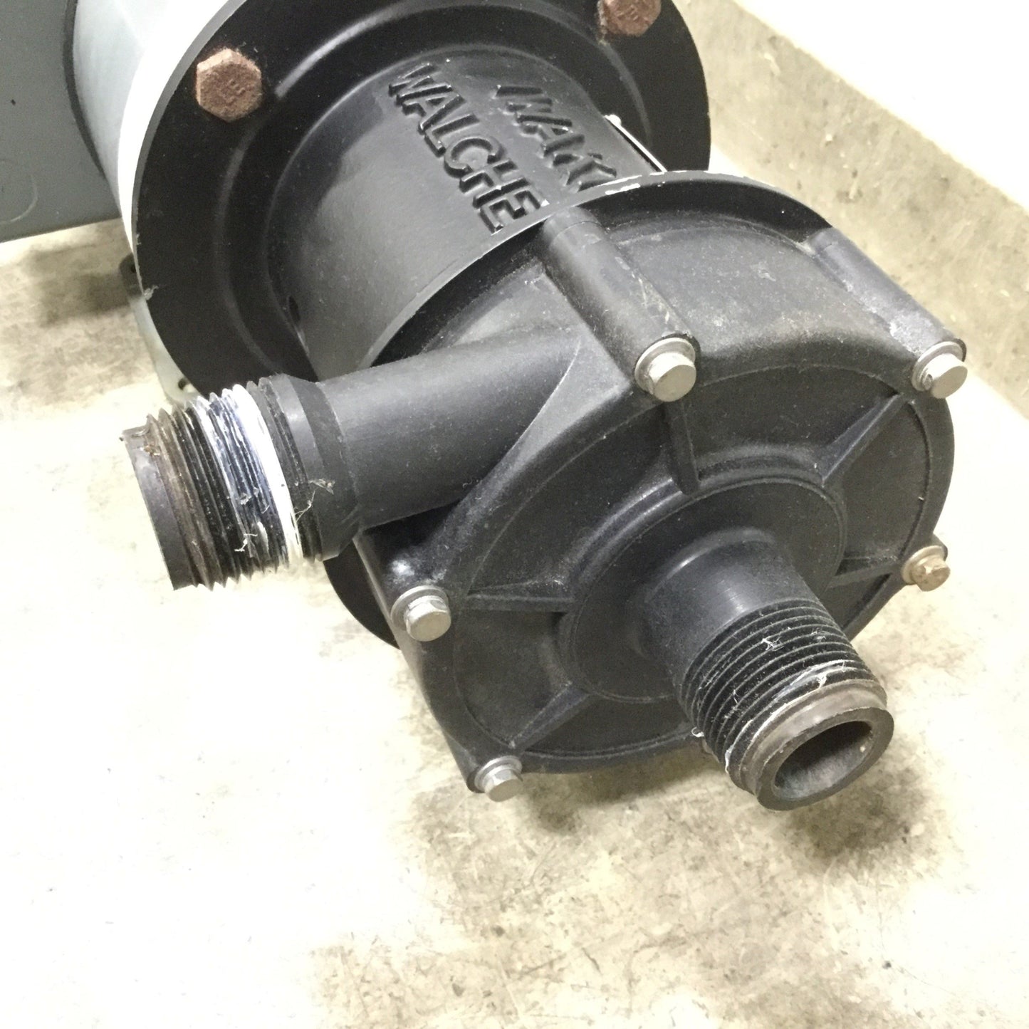 Used Iwaki WMD-100RTE Magnetic Drive Pump, 1" NPT, With Marathon AVA56T34F5301J Motor