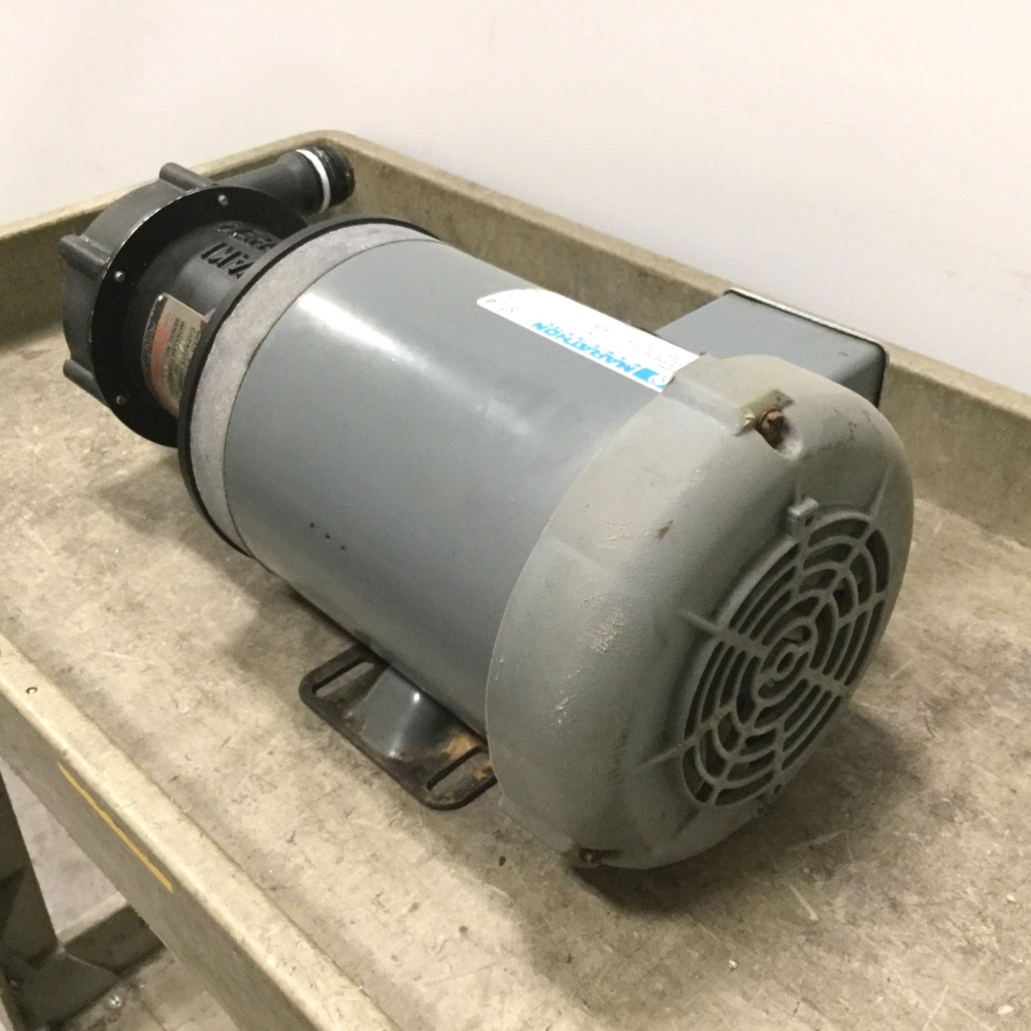 Used Iwaki WMD-100RTE Magnetic Drive Pump, 1" NPT, With Marathon AVA56T34F5301J Motor