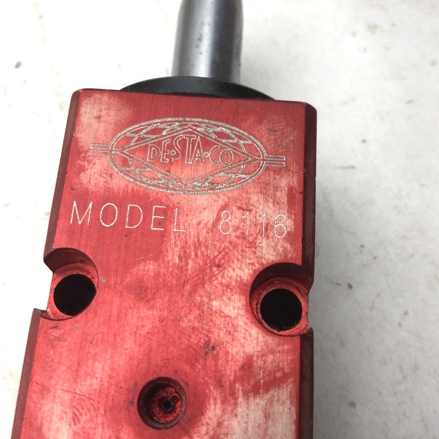 Used DE-STA-CO 8116 LH Pneumatic Swing Clamp .850 Travel, 90 Degree Rotation, No Arm