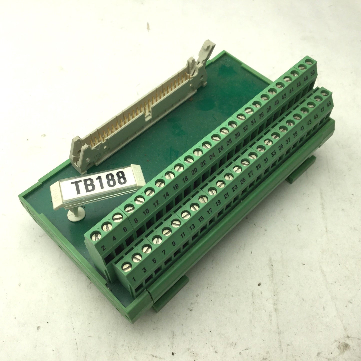 Used Phoenix Contact FLKM 50 Breakout Module Terminal Interface 50-Pin With Ribbon