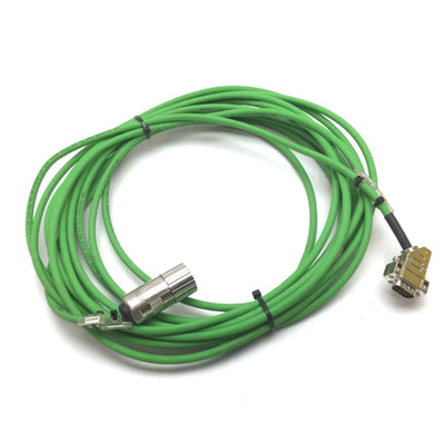 Used B&R Automation 8CR0010.12-1 Resolver Cable 10m, 9-Pin D-Sub to 12-Pin Round