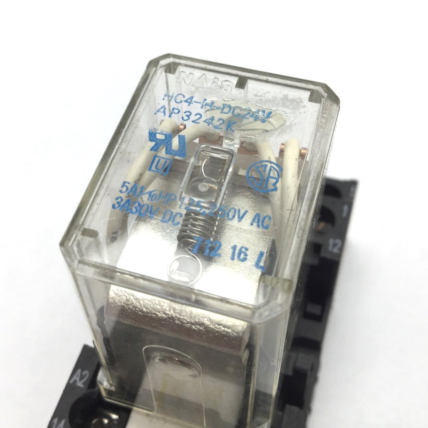 Used Lot of 2 Nais HC4-H-DC24V Relay, 4PDT, Coil: 24VDC, 5A 250VAC 3A 30VDC