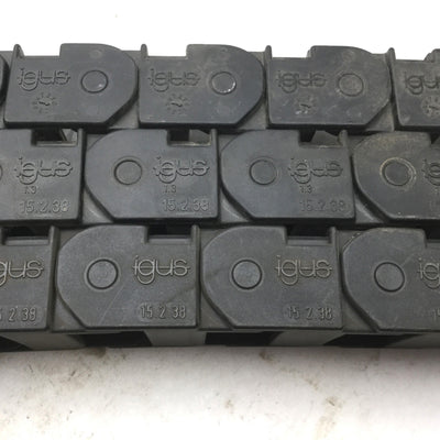 Used 3 Igus 15.2.38 Energy Chains, Length: 15", Dimensions: 1.5" x 1" 41 Total Links