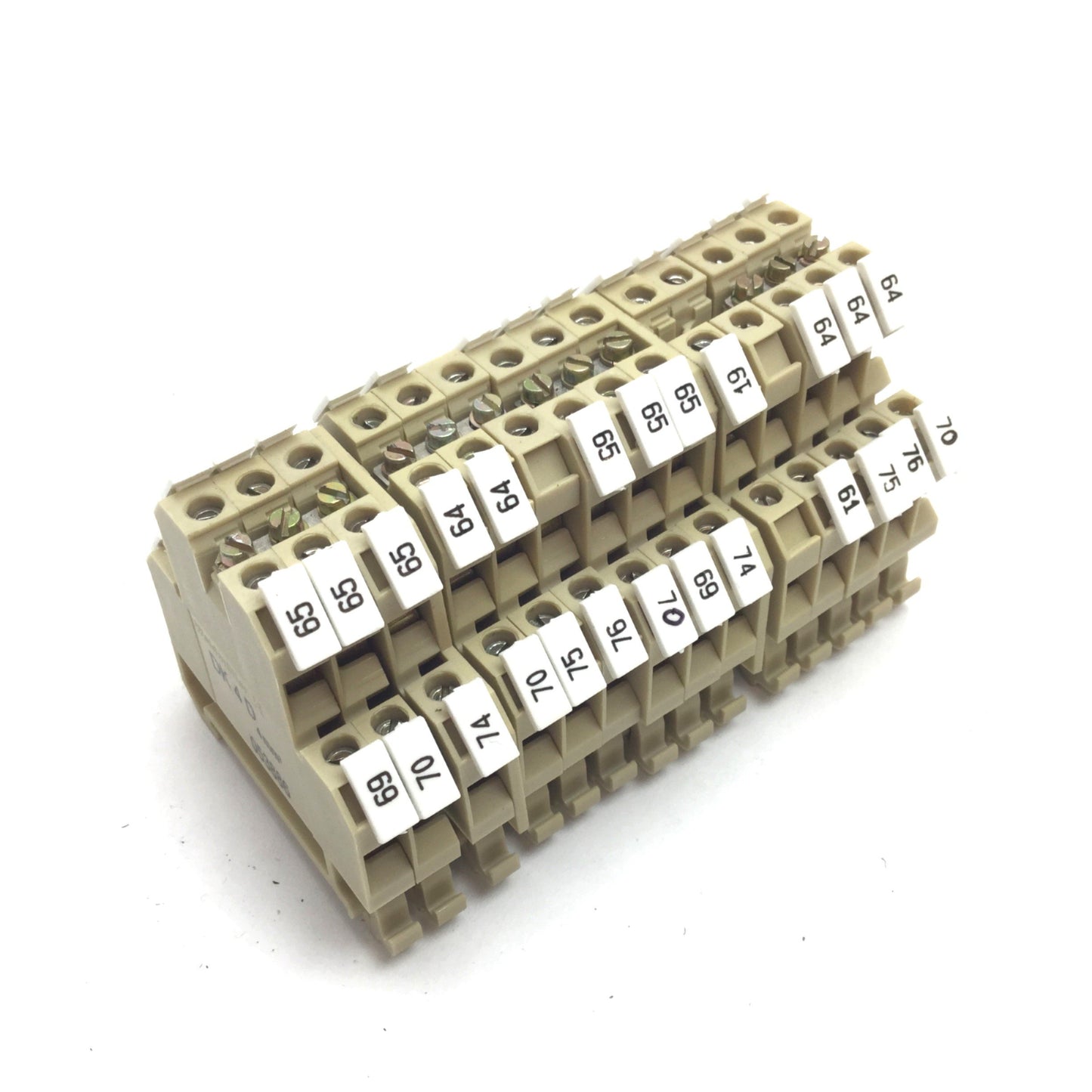 Used Lot of 14 Weidmuller DK4D Diode Terminal Block, Beige, 380V 10A, 22-12AWG