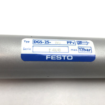 New – Open box Festo DGS-25-80 Pneumatic Cylinder, Double Acting, 25mm Bore, 80mm Stroke, G1/8