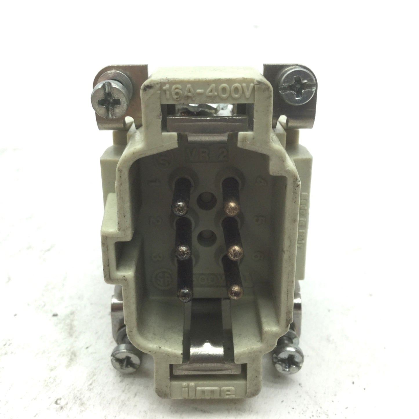 Used ILME CNM 6 Male Power Connector 16A 400V W IP65 Metal Enclosure