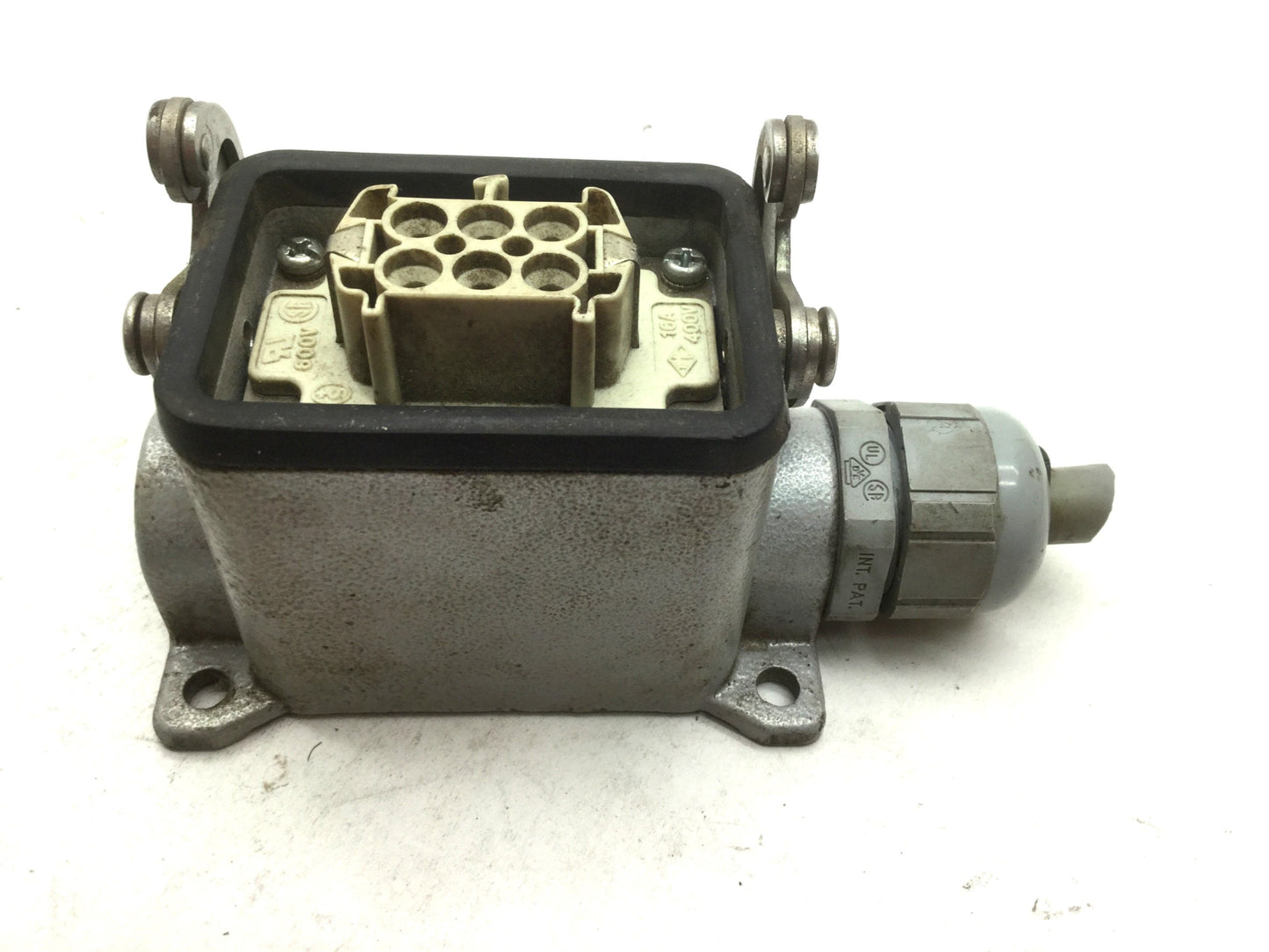 Used ILME CNF 6 Female Power Connector 16A 400V W IP65 Metal Enclosure Base Mount