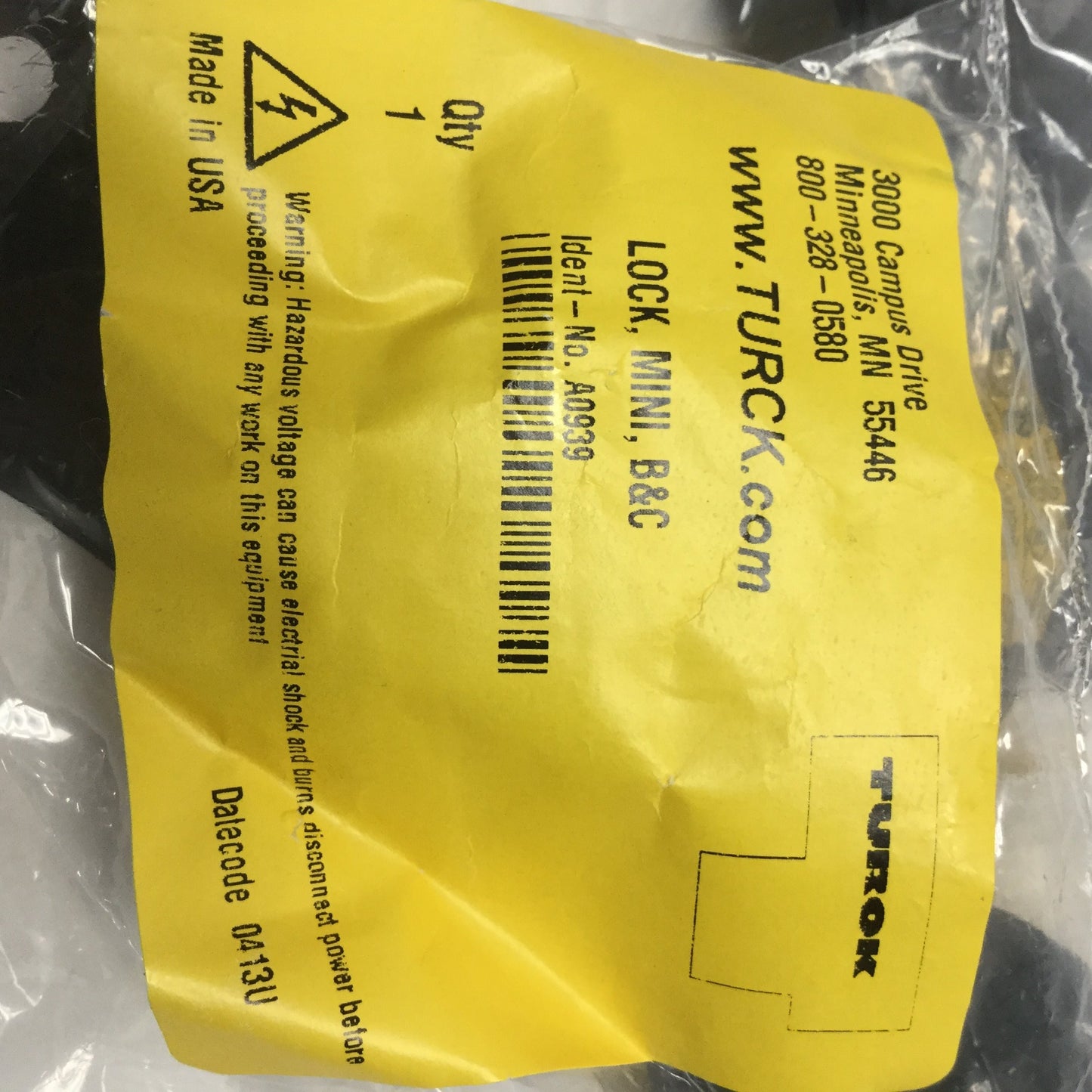 New Lot of 3 Turck A0939 Lock-Mini B&C Straight Minifast Connector Locking Guard