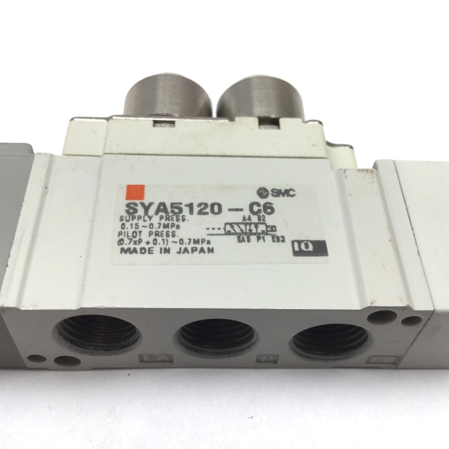 Used SMC SYA5120-C6 Air Pilot Pneumatic Valve, 2-Position 5-Port, Rc1/8 M5x0.8