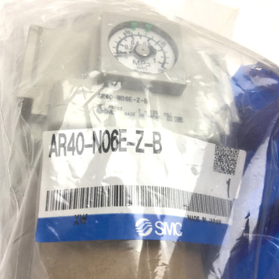New SMC AR40-N06BE-Z-B Pneumatic Regulator, Set Pressure: 7-125psi, Ports: 3/4" NPT