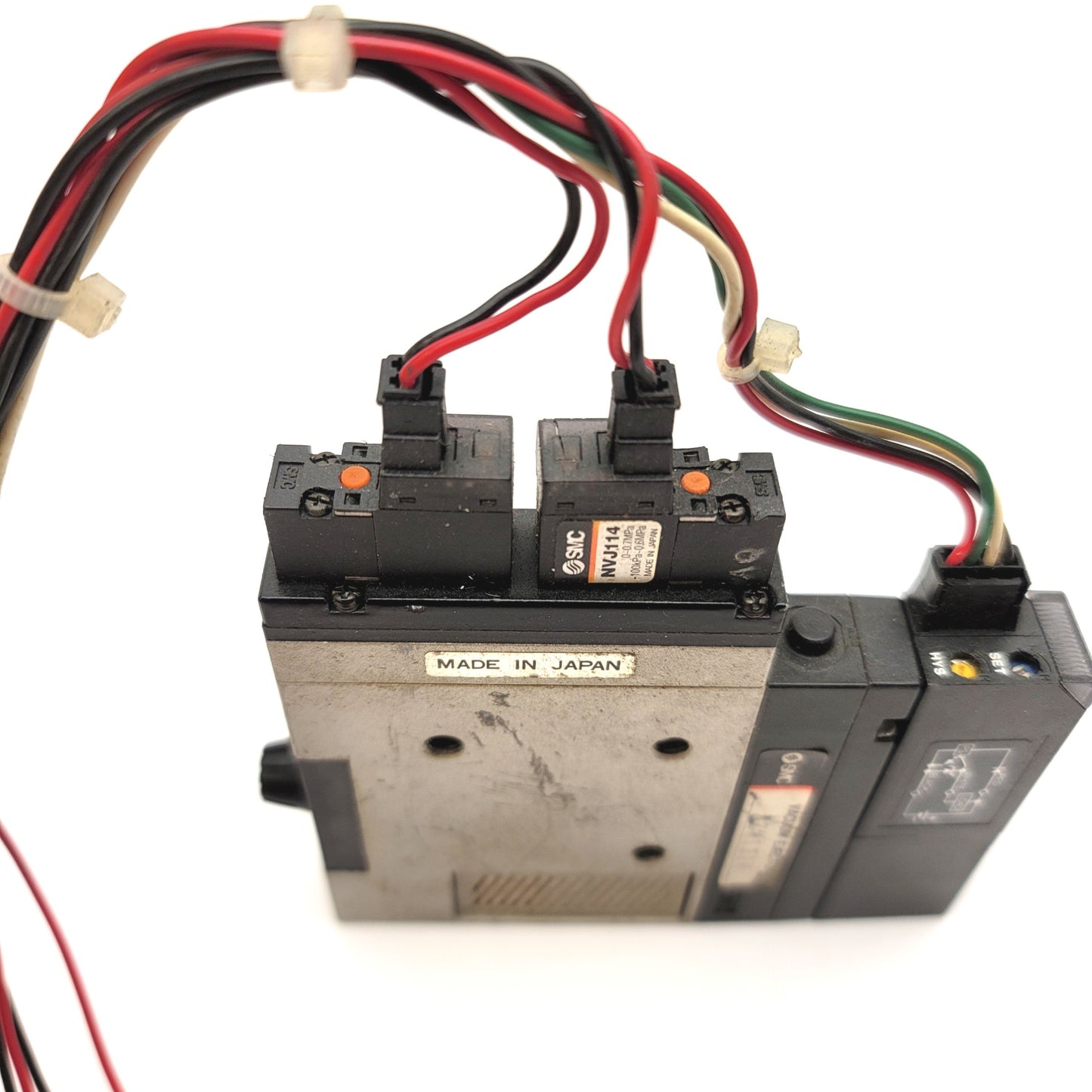 Used SMC NZM131H Vacuum Ejector With NZSE1-00-14 Switch And 2x NVJ114 Solenoid Valves