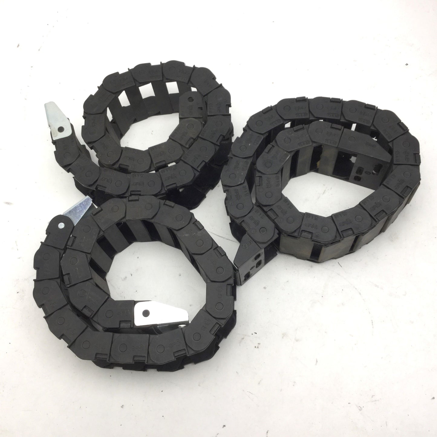 Used Lot of 3 Igus 15.4.48 Energy Chain, Dimensions: 22"(L) 18 Links, *Missing Backs*