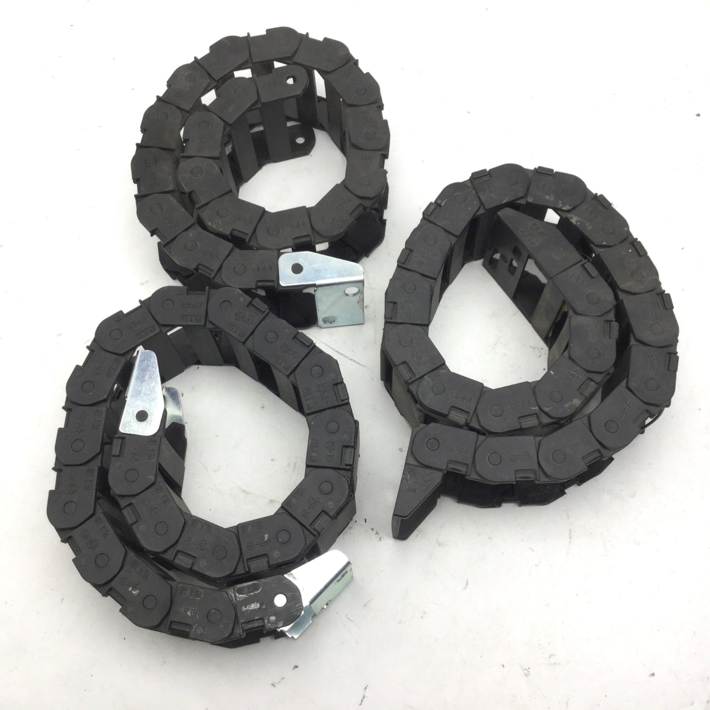 Used Lot of 3 Igus 15.4.48 Energy Chain, Dimensions: 22"(L) 18 Links, *Missing Backs*