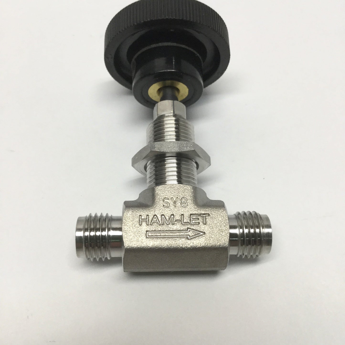Used Ham-Let H300USSLR1/4RS Stainless Steel Needle Valve, 1/4" Let-Lok Tube, 5000psi