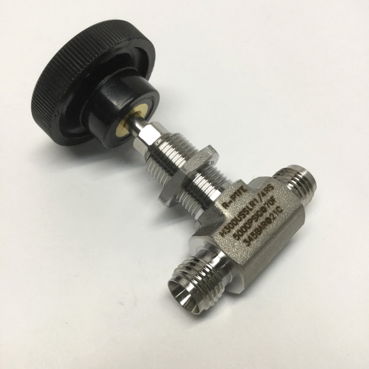 Used Ham-Let H300USSLR1/4RS Stainless Steel Needle Valve, 1/4" Let-Lok Tube, 5000psi