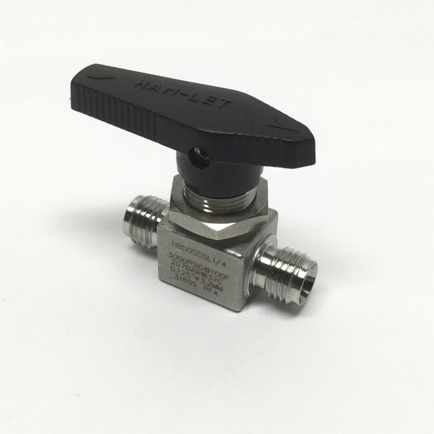Used Ham-Let H800SSSL1/4 Stainless Steel Ball Valve, 1/4" Let-Lok Tube, 3000psi