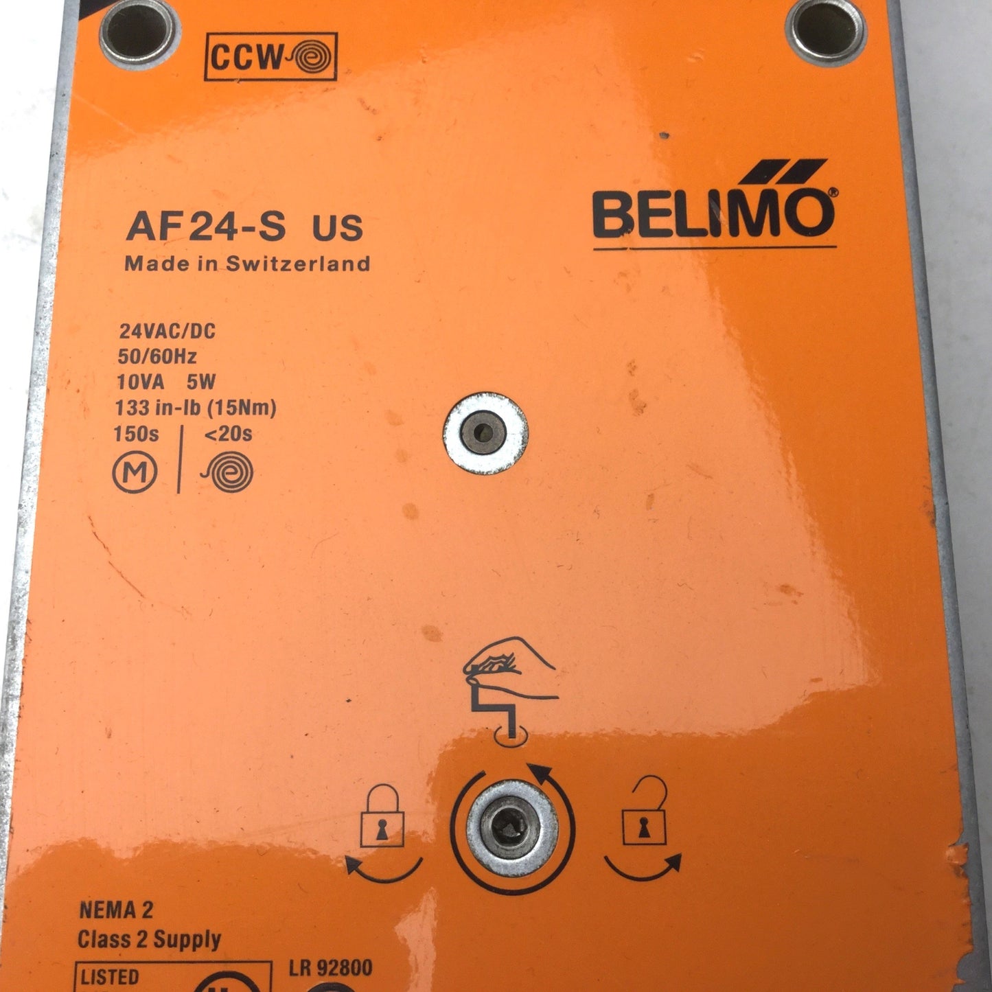Used Belimo FSNF24-S US Spring Return Fail-Safe Damper Actuator, 24VAC/DC, 133 lb-in