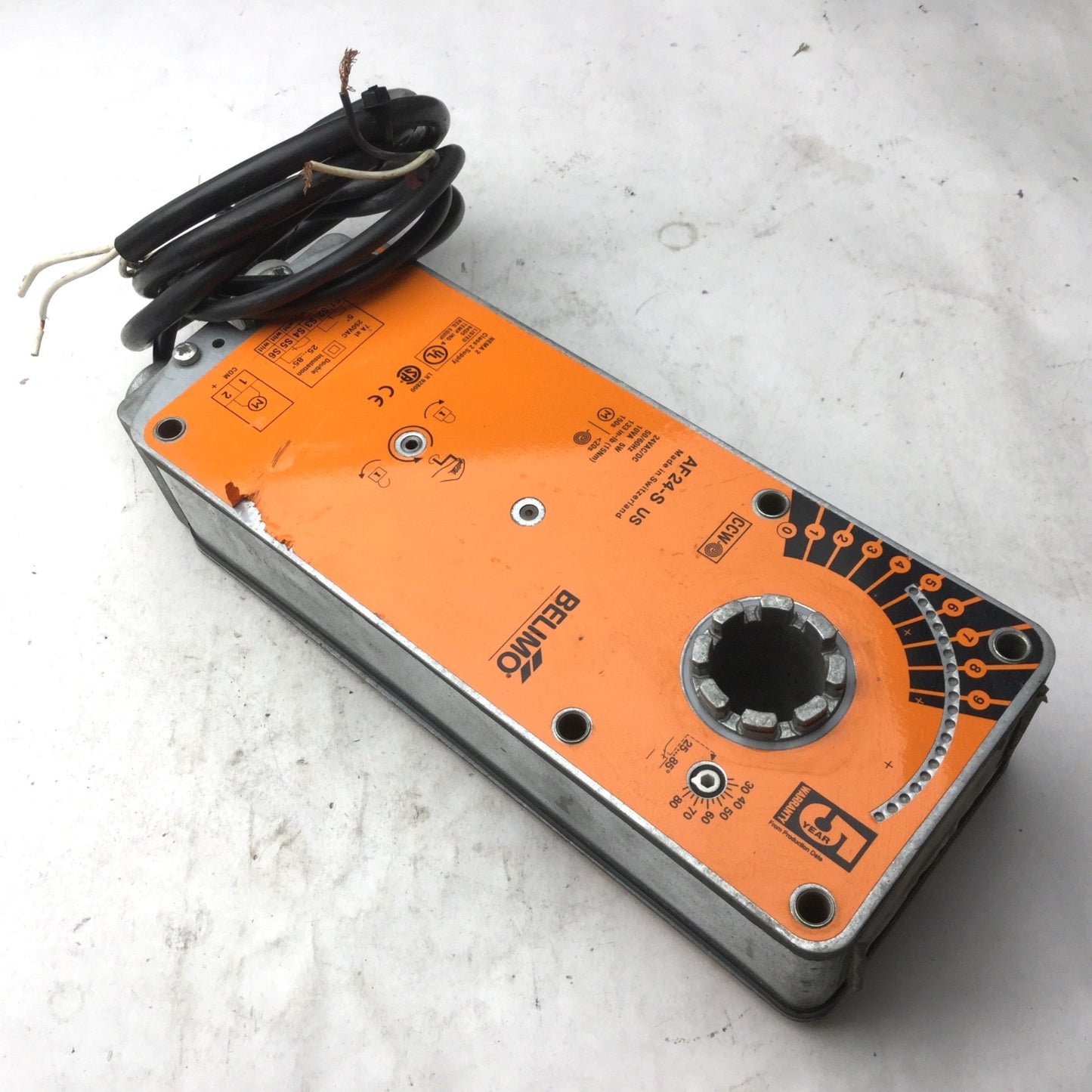 Used Belimo FSNF24-S US Spring Return Fail-Safe Damper Actuator, 24VAC/DC, 133 lb-in