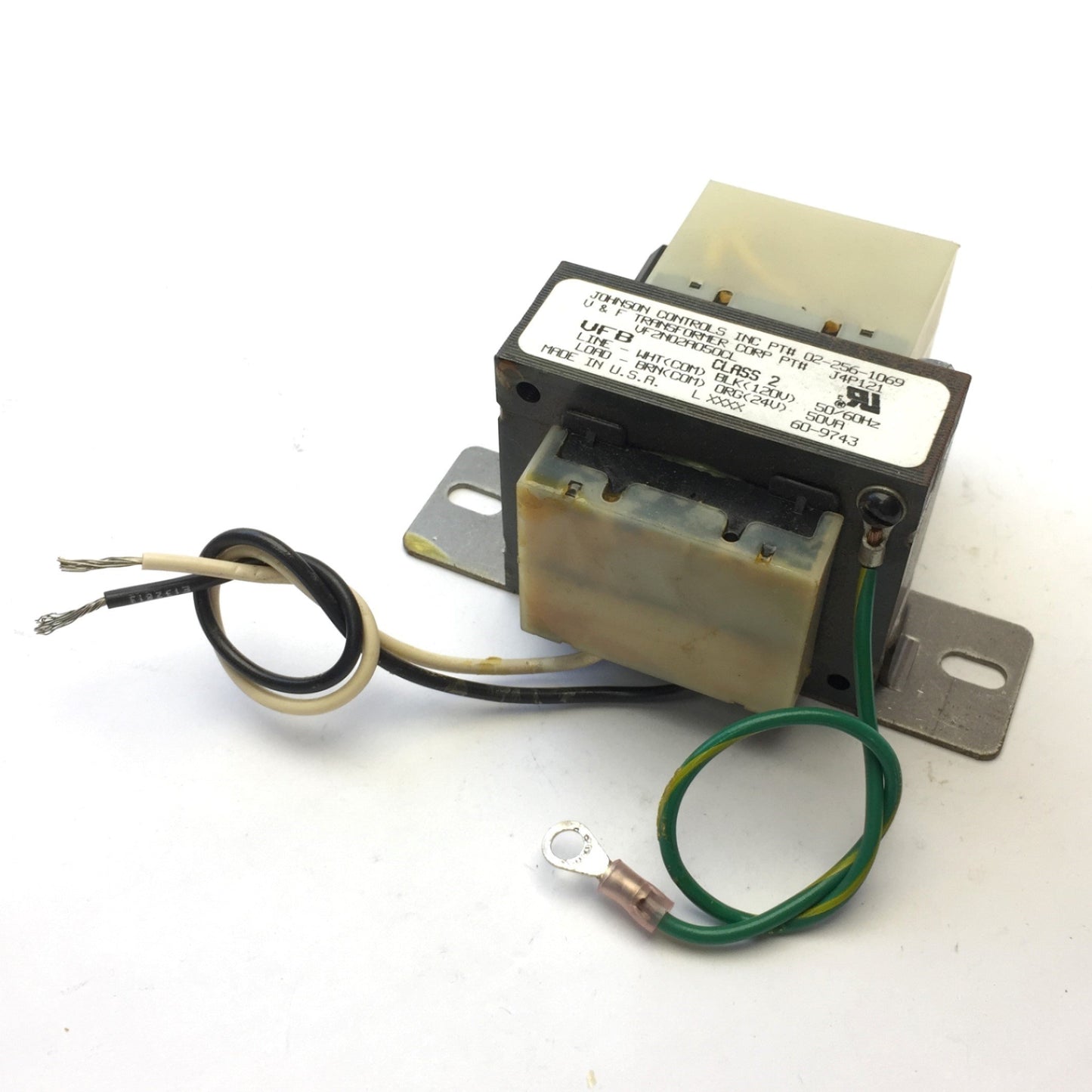 Used Johnson Controls 02-256-1069 Transformer Primary 120V 50/60Hz Secondary 24V 50VA