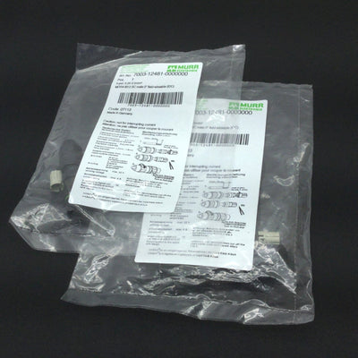 New Lot of 2 Murr 7003-12481-0000000 MOSA M12 SC Male Field-Wireable IDC 4-Pole