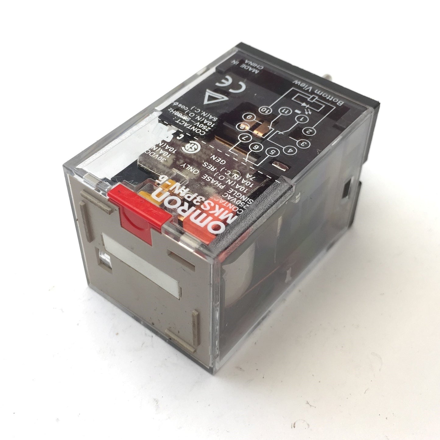 New – Open box Lot of 2 Omron MKS3PIN-5 250VAC Single Phase Power Relay, 10A, 11-Pin w/ Socket