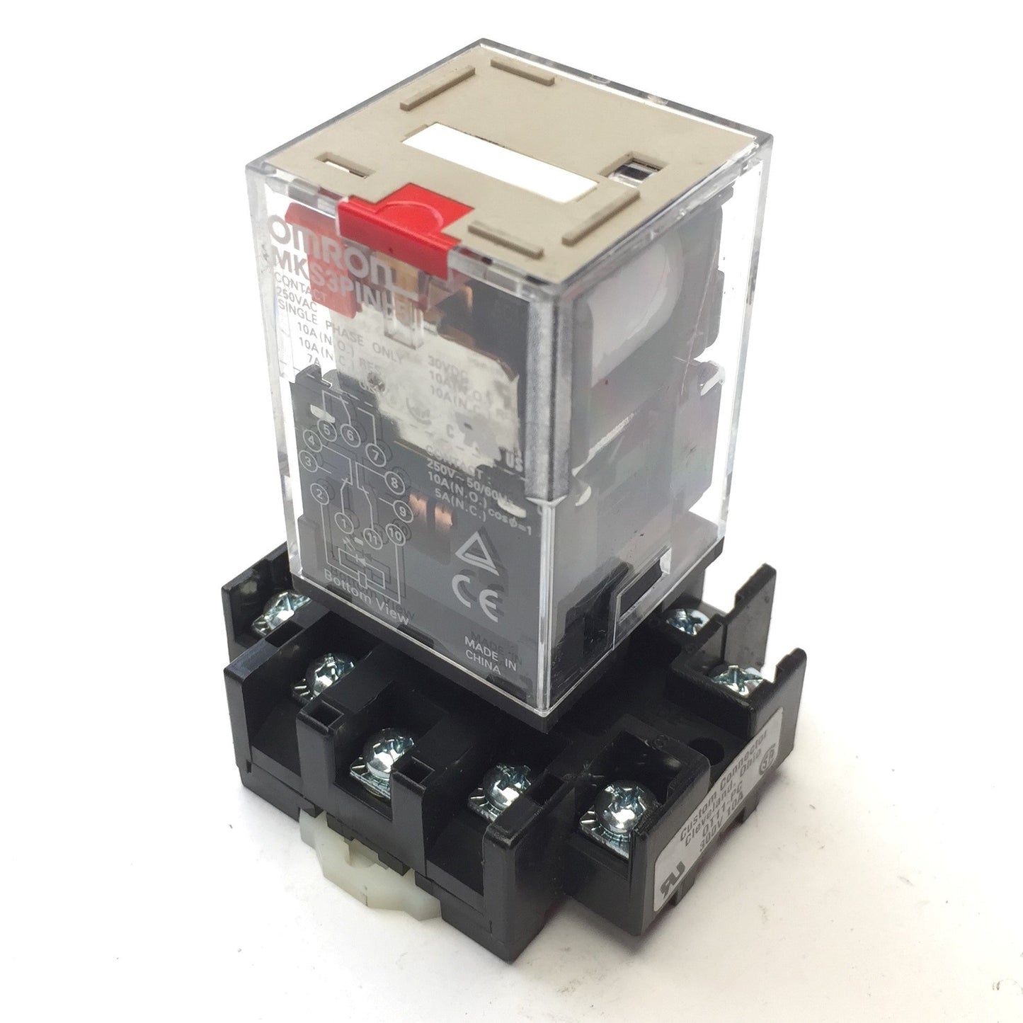 New – Open box Lot of 2 Omron MKS3PIN-5 250VAC Single Phase Power Relay, 10A, 11-Pin w/ Socket