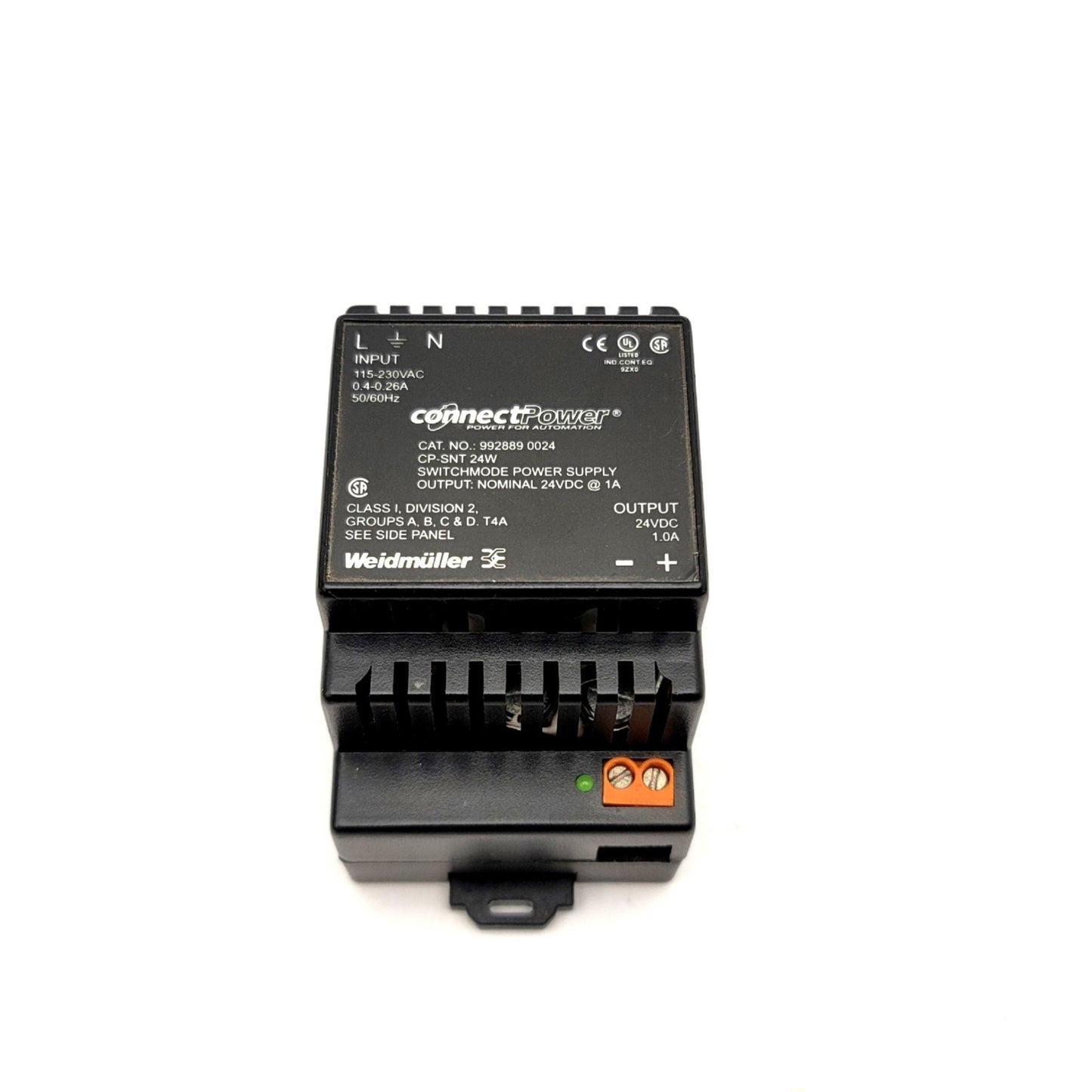 Used Weidmüller Connect Power 992889 0024 Power Supply In: 115-230VAC Out: 24VDC 1A
