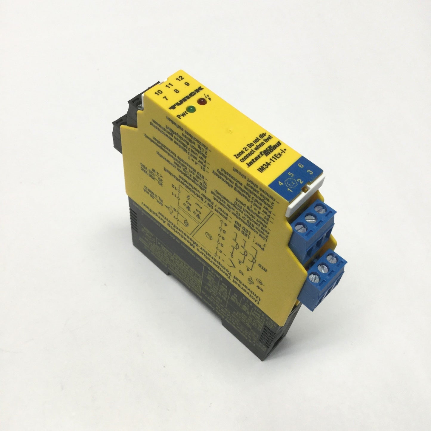 Used Turck IM34-11Ex-i Temperature Measuring Amplifier, Single-Channel, RTD, T/C, mV