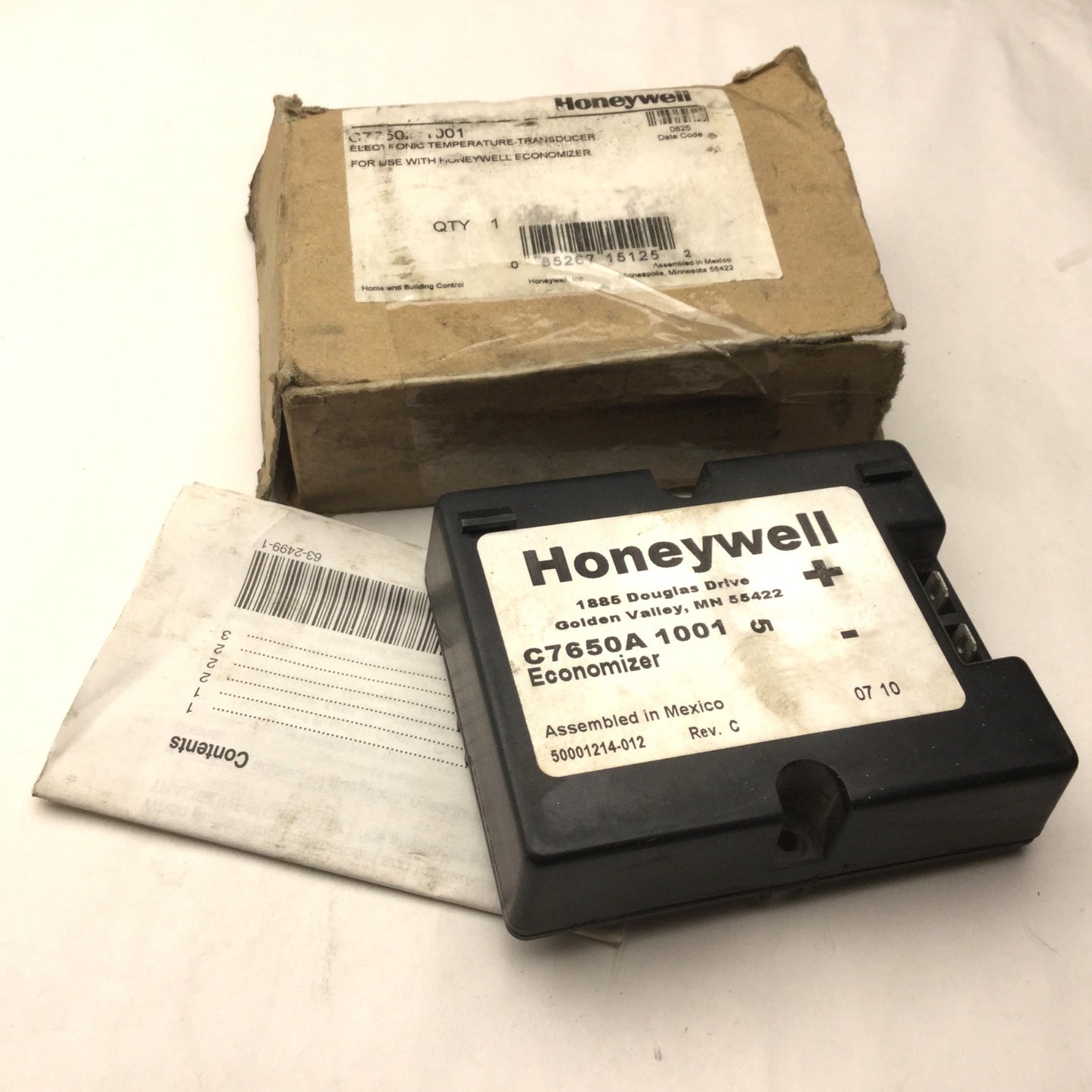 Used Honeywell C7660A 1000 Electronic Temperature Transducer, For Use With Economizer