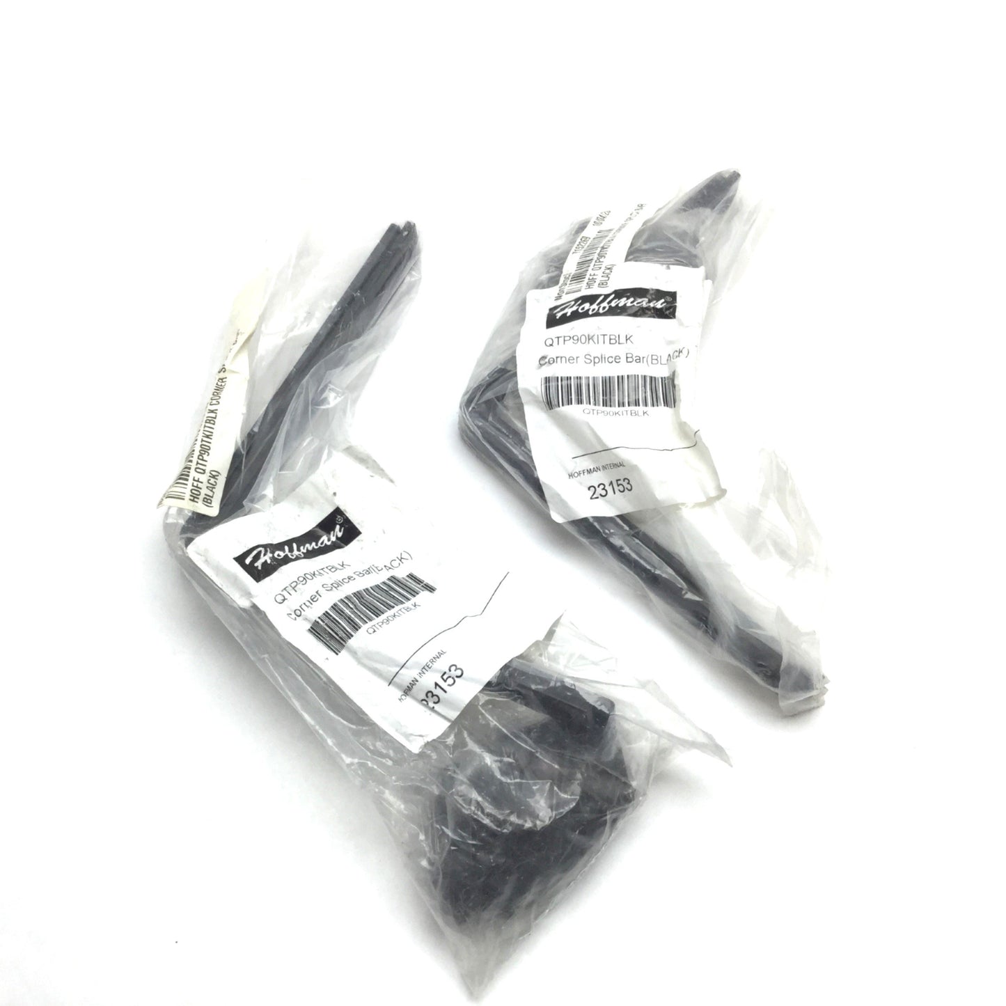 New Lot of 2 Hoffman QTP90KITBLK Corner Splice Bar Kit, Color: Black, 90 Degree