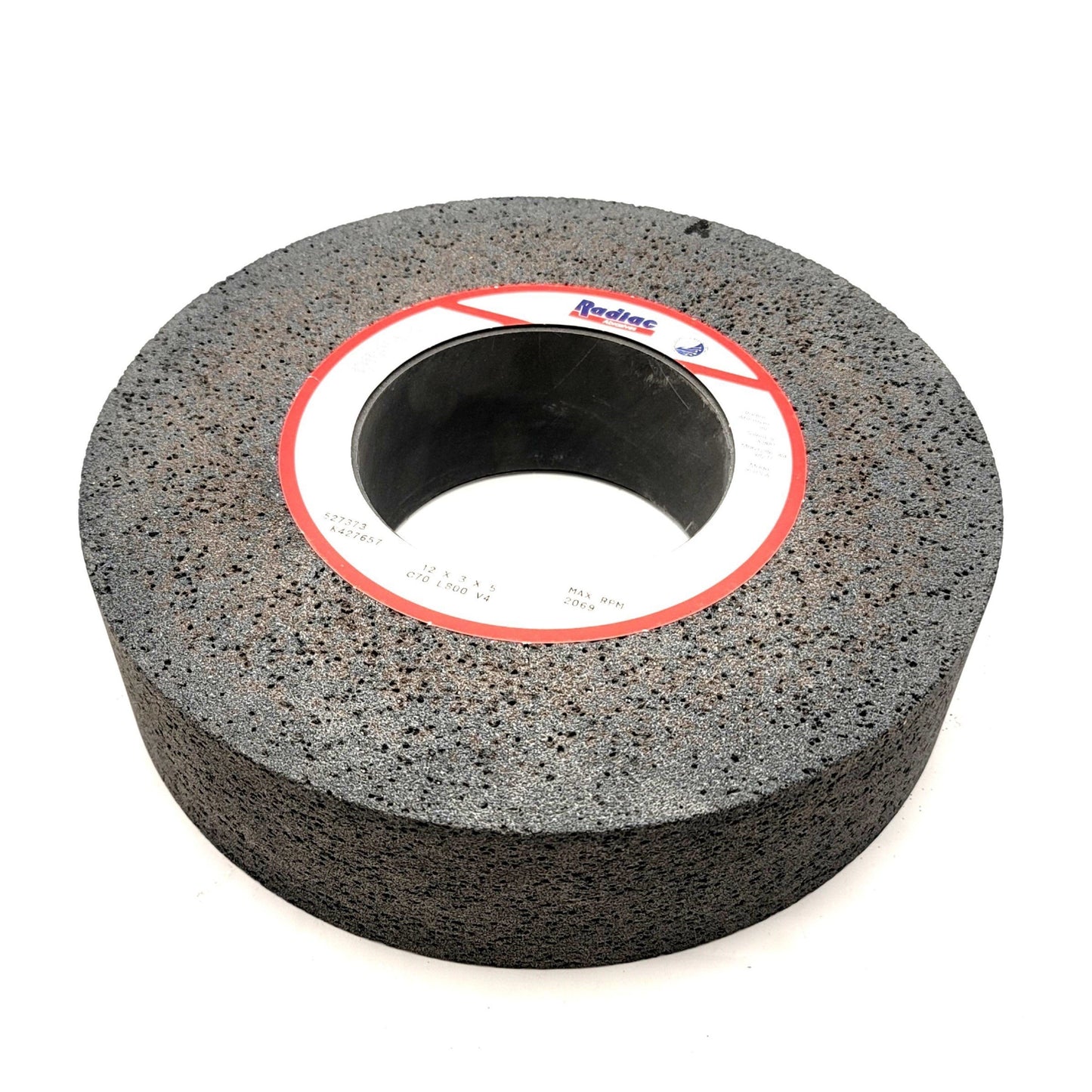New Radiac K427657 Centerless Grinding Wheel 12x3x5 70 Grit C70 L800 V4 527373