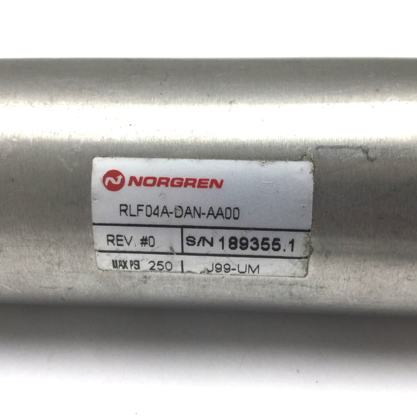 Used Norgren RLF04A-DAN-AA00 Pneumatic Cylinder, Bore 1.5", Stroke 4", Ports 1/8" NPT