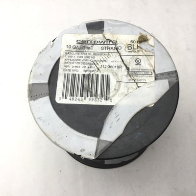 New Spool of CerroWire 10 Stranded, 50' THHN, 10 Gauge, 600V, Black