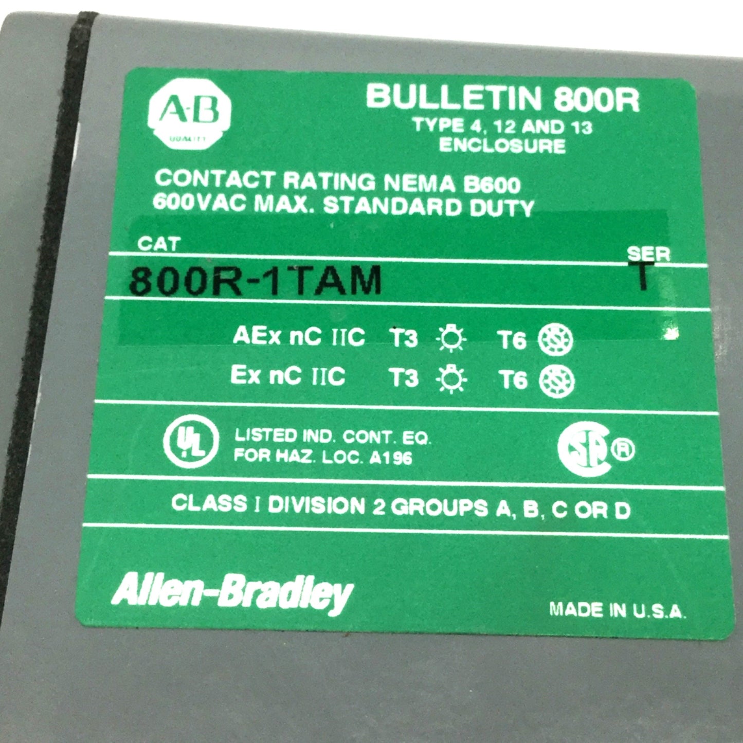 Used Allen Bradley 800R-1TAM Emergency E-Stop Push Button Station Enclosure 1NO-2NC