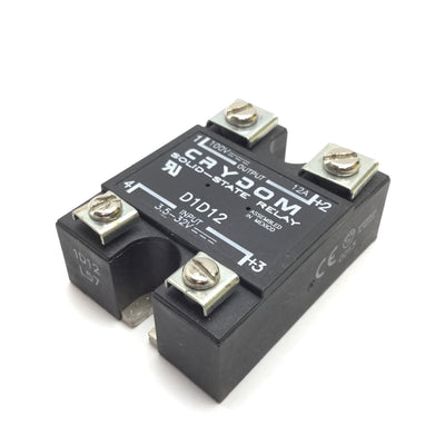 Used Crydom D1D12 Solid State Relay, Input: 3.2-32VDC, Output: 100VDC 12A