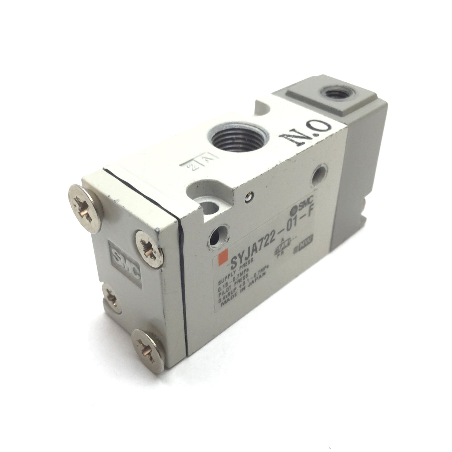 Used SMC SYJA722-01-F Pneumatic Pilot Valve, 2-Position 3-Port, Rc1/8 M5x0.8, 0.7MPa