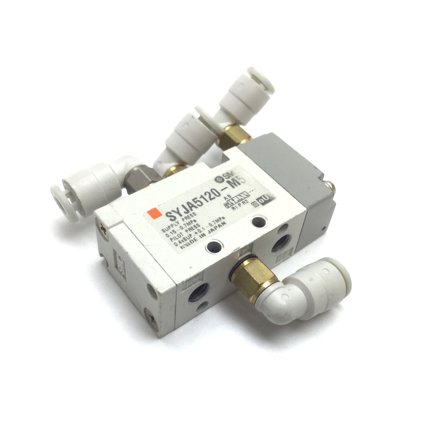 Used SMC SYJA5120-M5 Pneumatic Pilot Valve, 2-Position 5-Port, 0.15-0.7MPa, M5x0.8