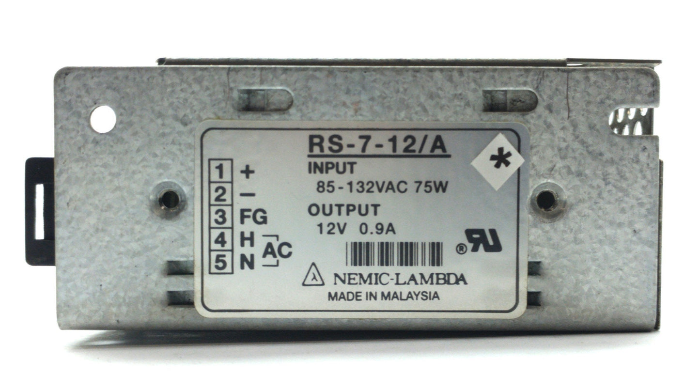 Used NEMIC-LAMBDA RS-7-12/A DC Power Supply, Output: 12VDC 0.9A, Input: 85-132VAC