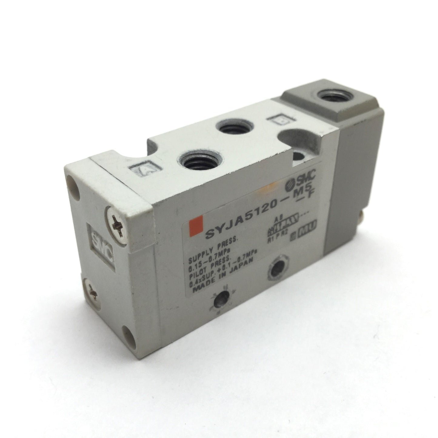 Used SMC SYJA5120-M5-F Pneumatic Pilot Valve, 2-Position 5-Port, 0.15-0.7MPa, M5x0.8